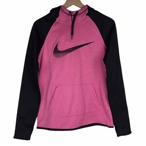 NIKE Hoodie Therma-Fit Sweatshirt Pullover Swoosh Out All Time Pink Size Small